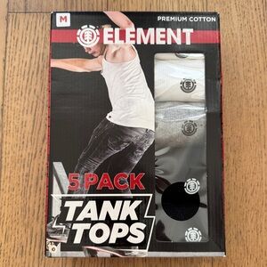 Element 5 Pack Men’s Black Grey White Tank Tops NWT Size M